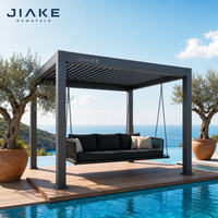 Jiake 6063-T5 Aluminium-Pergola mit Motorisiertem Lamellendach für Infinity-Pool, Garten, Terrasse, Pavillon und Wohnbereich