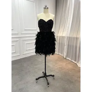 New Design High Quality Feather Evening Dress Elegant Prom Dresses 2022 Evening Gowns Sexy Women
