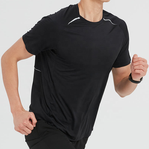 Camiseta deportiva con estampado atlético y cuello redondo para hombre de <span class=keywords><strong>HAGO</strong></span>, Camiseta deportiva de manga corta holgada de secado rápido de poliéster 100% - Product Image 2