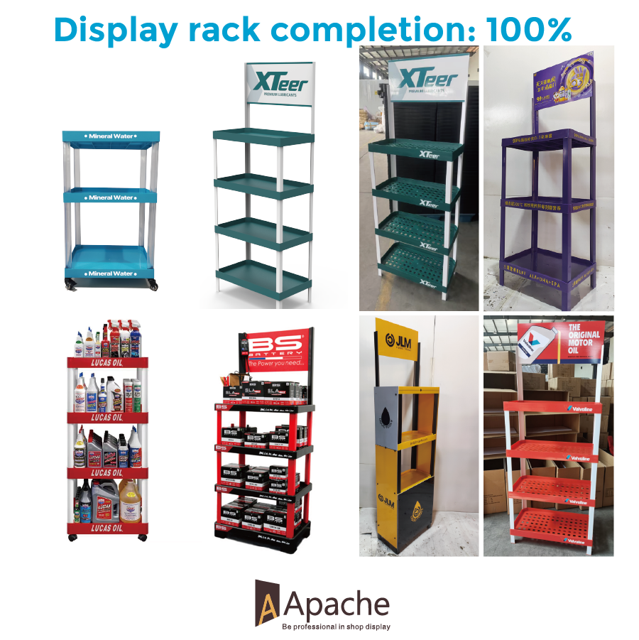 Apache Custom PVC Tool Display Stand for Motor Oil Supermarket Shelves for Auto Repair Shop and Retail Store Display — view 6