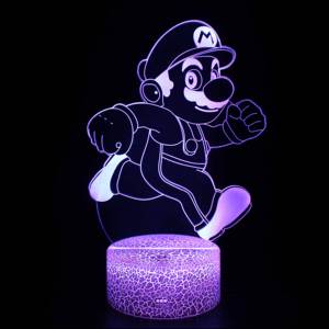 Luz nocturna 3D <span class=keywords><strong>Super</strong></span> <span class=keywords><strong>Mario</strong></span> Series LED de 7 colores con control táctil Base de grietas Acrílico Festival creativo Regalo - Product Image 3