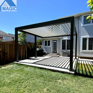 Pergola à toit à lames orientables de haute qualité, télécommandée, pour l'extérieur, utilisée pour les arches, les tonnelles, les pergolas, kits en aluminium rétractables à vendre - Product Image 1
