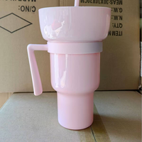 Vente en gros de nouveaux gobelets à pop-corn en plastique populaires 2 en 1 avec poignée gobelet de stade en paille