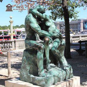 Antique Cast Célèbre Artiste Travail <span class=keywords><strong>Rodin</strong></span> le Baiser Sculpture en <span class=keywords><strong>Bronze</strong></span> - Product Image 3