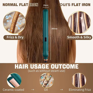 Lisseur à cheveux en aluminium 3D, fer plat, affichage numérique LED, plaques flottantes négatives, <span class=keywords><strong>plancha</strong></span> professionnelle <span class=keywords><strong>électrique</strong></span> 2 en 1 pour usage domestique et hôtelier - Product Image 3