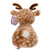 Peluche Cerf Mignon à Pois, Faon Assis avec Boissons, Animal en Peluche Doux pour Décoration de Chambre d'Enfant et Cadeau d'Anniversaire pour Enfants