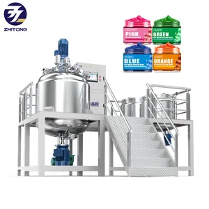 Hari dye color cream making machine 1 ton steam jacketed kettle with homogenizer cosmetic vacuum emulsifier mixer tank reactor