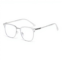 Lunettes de soleil métalliques 9446, nouveau cadre carré, verres anti-lumière bleue, polyvalentes, mode professionnelle, lentilles de prescription ajustables