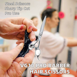 Ciseaux de coiffure VG10 en acier inoxydable de 6, 6,5 et 7 pouces, à pointe arrondie et tranchante, pour droitiers, avec 32 dents pour effiler les cheveux, pour usage en salon - Product Image 3
