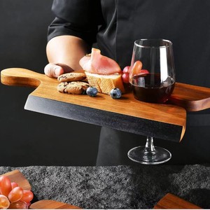 Cadeaux de fête de Noël planche à <span class=keywords><strong>fromage</strong></span> en bois <span class=keywords><strong>plateau</strong></span> de service verre à vin <span class=keywords><strong>plateau</strong></span> <span class=keywords><strong>rectangulaire</strong></span> épissé - Product Image 5