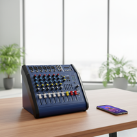 Console de mixage audio professionnelle 4 canaux avec amplificateur intégré, contrôleur DJ pour sonorisation en direct