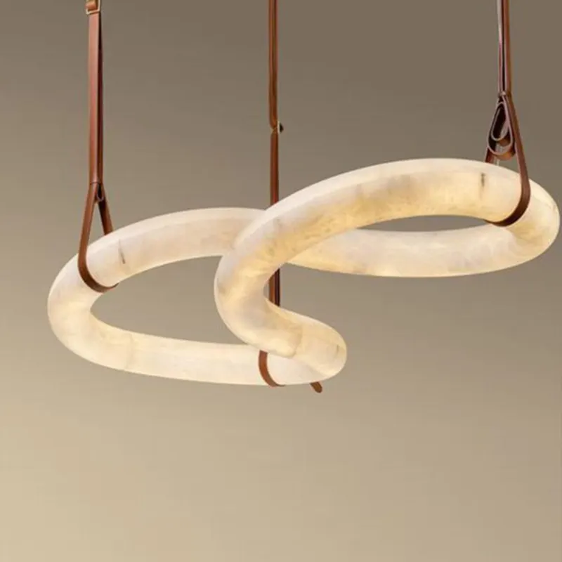 Figura moderna a otto forme Design soggiorno cucina isola da pranzo Desktop spagnolo naturale alabastro lampade a sospensione