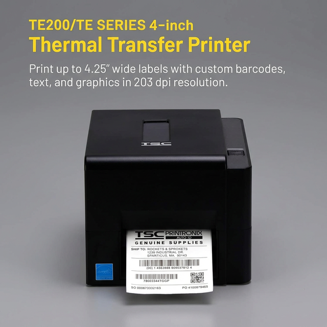 For TE200 110mm Thermal Transfer & Direct Thermal Self-adhesive Barcode Label Printer 203dpi USB Interface 1-Year Warranty Stock