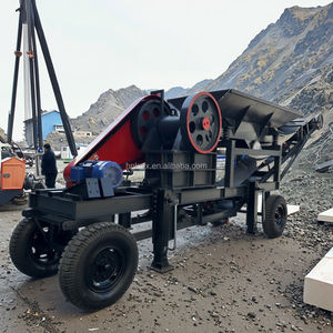 Barato e fácil de usar PE 250X400 Triturador de mandíbula móvel com capa protetora para Rock Crushing Britador de mandíbula com transportador - Product Image 1