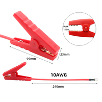 Câble de connexion de batterie de voiture avec pinces crocodiles et bornes annulaires pour véhicules 12V 24V