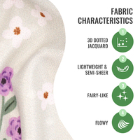 Tela personalizada con estampado de puntos grandes Dobby, color lila empolvado, con diseño de puntos suizos, para prendas infantiles.
