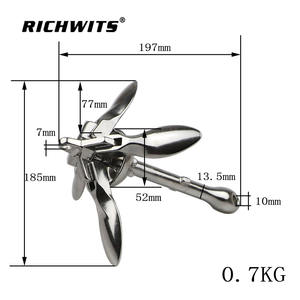 Ancres pliantes en acier inoxydable 316, accessoires marins légers avec traitement de polissage pour yacht, parapluie, matériel de bateau - Product Image 6