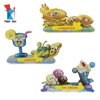 Puzzle 3D en papier sur le thème des animaux de dessin animé : Canard, Poisson, Pomme, Tomate, Hamburger, Crème glacée – Apprentissage précoce pour enfants, décoration de bureau à assembler