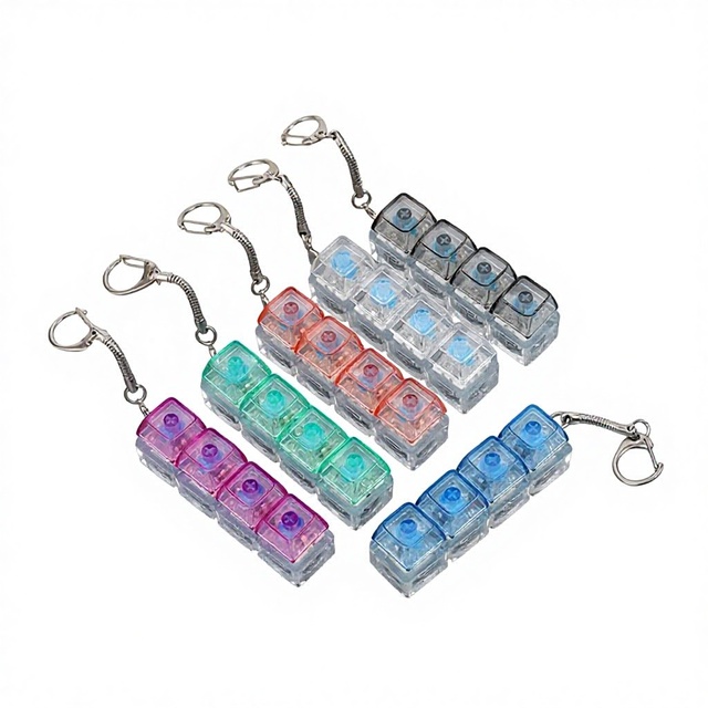 Wholesale High Quality Plastic Toy Stress Relieving Toy Mechanical Keyboard Switch Creative Key Chain With Led Light