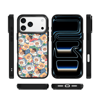 Coque de téléphone AG Feeling Black Edge avec motif petit ours doré pour iPhone 17, 17 Pro Max, 16 Pro, 15 – Coque magnétique