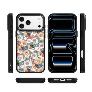 AG เคสโทรศัพท์ขอบสีดำเพื่อสัมผัสกับการออกแบบลายหมีน้อยด้วยทองคำสำหรับ Iphone17 17PM 16pro 15เคสฝาแม่เหล็ก - Product Image 3