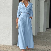 Nouvel ensemble tendance décontracté pour femme, coupe ajustée, col uni, collection Printemps 2026