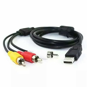 สายเคเบิล USB เป็น 3RCA AV ตัวแปลงสัญญาณเสียงวิดีโอ สายเชื่อมต่อคอมพิวเตอร์ ตัวผู้ ตัวเมีย ตัวนำทองแดง ปลอกหุ้ม PVC - Product Image 2