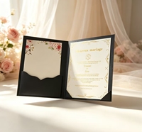 Suite d'invitations de mariage : Cartes de chronologie, RSVP et codes vestimentaires personnalisées, design créatif et élégant en papier, estampage à chaud doré, Invito Nouvel An
