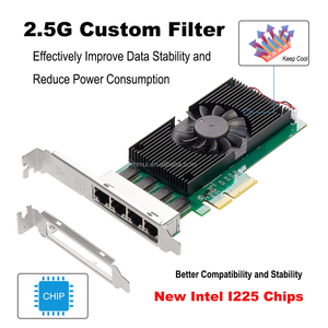 I225 4 Port 2.5G RJ45 Network <b>Adapter</b> PCIe PCI Quad 100/1000M/2500Mbp Gigabit Ethernet <b>Lan</b> Card Network Card - Product Image 5