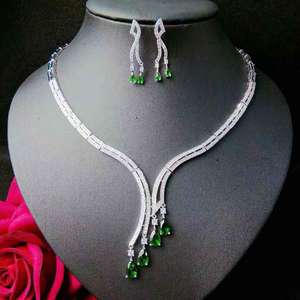 HIBRIDE New Water Drop Braut schmuck Set Mehrfarbige kubische Zirkonia Mode nigerian ischen Schmuck Zubehör-Sets für Frauen N-1301 - Product Image 4