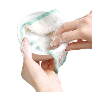 FaSoLa Bamboo Fiber Dishcloth Rectangle Thickened Double Layered With Hanging Rope For Pots And Pans Cleaning Cloth - Product Image 5