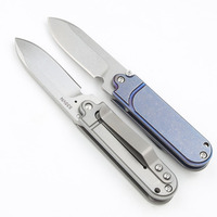 Couteau de camping en plein air en alliage de titane Mini haute dureté lavage de pierre Double Action Edc couteau de poche de chasse