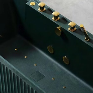 Trong nhà góc Whirlpool bồn tắm Spa phòng tắm massage không khí bồn tắm hình chữ nhật Đá Nhân Tạo bề mặt rắn miễn phí đứng - Product Image 3