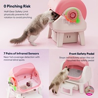 AS12 Bac à litière intelligent pour chat, grande capacité, nettoyage facile, anti-odeur, fournitures pour animaux de compagnie, bac à litière automatique autonettoyant