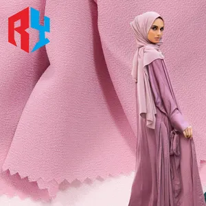hot sale newest supplier cheap price wholesale high quality Fusible 90-95gsm 100% polyester chiffon abaya fabric Arab fabric