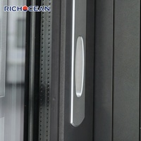 Porte coulissante en aluminium multi-voies RICHOCEAN avec stores intégrés, contrôle de la confidentialité, triple vitrage, portes coulissantes pour balcon