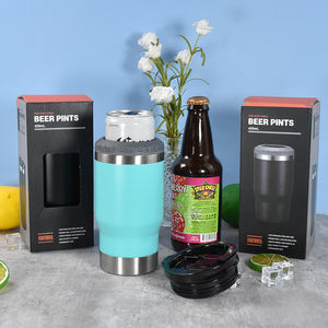 Porte-Lattes 4-en-1 14oz en Acier Inoxydable à Double Paroi, Refroidisseur de Canettes, 2 Couvercles, Tasse à Café de Voyage Portable Écologique pour Fêtes - Product Image 5