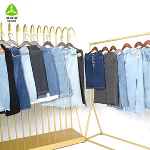 Stile africano jeans vestiti usati Denim gonna donna prezzo contenitore di seconda mano abbigliamento misto estivo per le donne adulti cotone 100%