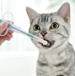 애완 동물 약 지류 실리콘 두 배 머리 대신할 수 있는 개와 고양이를 위한 일반적인 약 먹이는 바늘 관