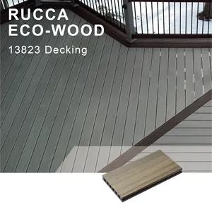 Foshan Ruccawood Walnut/Antik/Kayu Jati 08.luar Ruangan Plastik Komposit Lantai Taman 138*23Mm