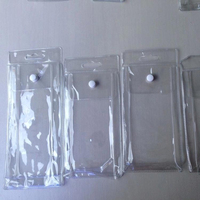Sac de rangement en plastique pvc transparent à fermeture à bouton-pression vente en gros