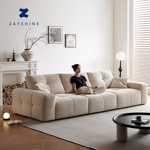EU Zayshine Nordic Modern Luxury Velvet Living Room <b>Set</b> Modular I-Shape 3 4-seater Deep Functional - Product Image 1