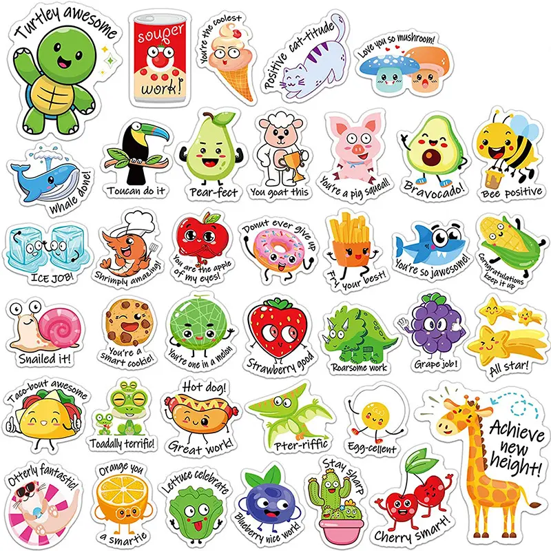 Teacher Stickers Students Classroom Motivational Positive Accents Cartoon Stickers