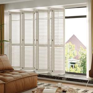 Fenêtre coulissante sur rail personnalisée pour intérieur, porte française pliante à double battant, volets de style plantation pour la décoration - Product Image 1