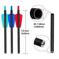 Meilleures ventes 7.5 pouces boulons d'arbalète flèches en Fiber de carbone ID 7.48mm flèches courtes pour arbalète, flèches de chasse