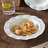 Décoration personnalisée Vaisselle à bord creux Plat à soupe Assiette de présentation Assiette plate en céramique gaufrée