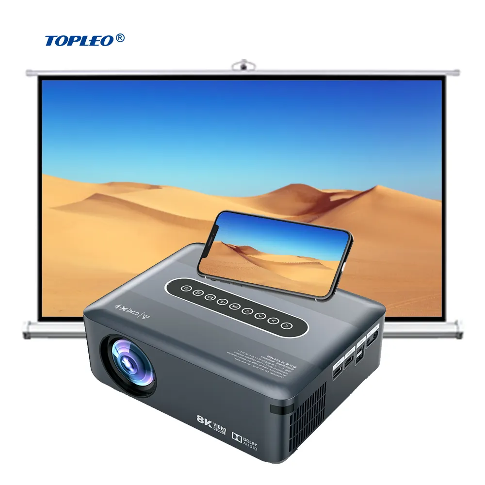 Topleo 3000 Lumens Display Native 1080p Lcd Led Projector With Wifi Screen Share For Mobile Phone