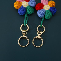 Porte-clés fleur arc-en-ciel au Crochet coloré fait à la main porte-clés floral pour la décoration de sac jouets en peluche porte-clés