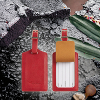 Sac de voyage en cuir végétalien écologique de luxe avec logo personnalisé Minet, porte-étiquette de bagage en PU personnalisé, porte-carte d'identification portable