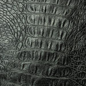 PVC crocodile Synthetic Artificial Leather <strong>Black</strong> Fabric - Product Image 1